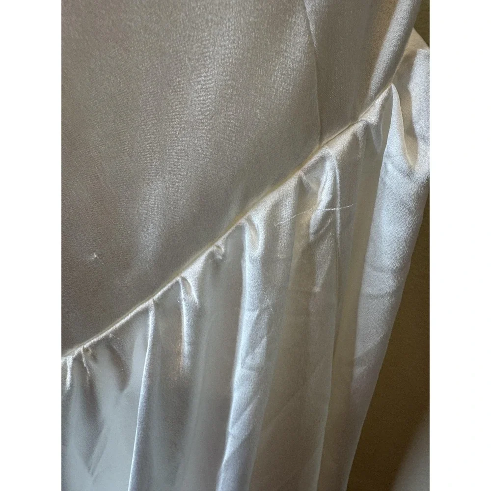 Free People Fame & Partners Dress Womens 10 White Satin Maxi Gown Bridal Wedding
